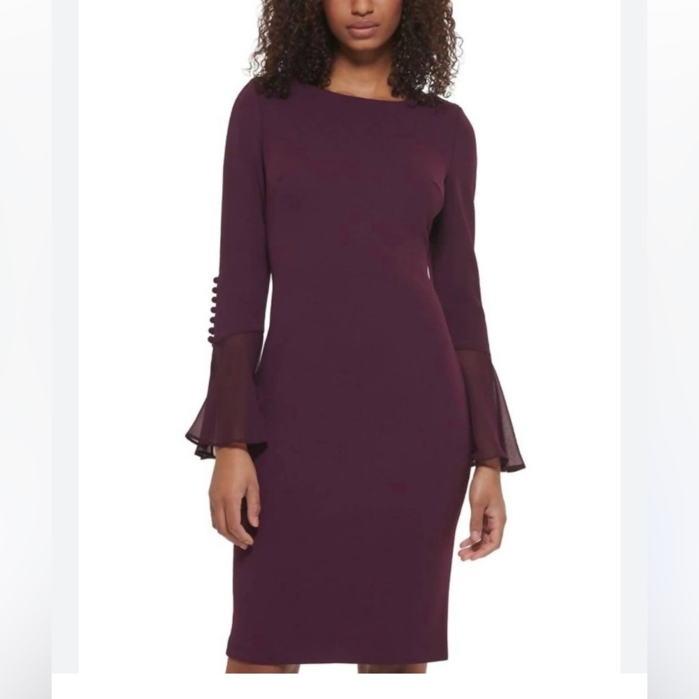 Calvin Klein Long Sleeve Dress - Deep Purple Like New
